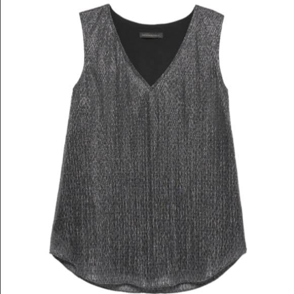 Banana Republic Sleeveless Top - Color Gray Metallic - Size Medium
